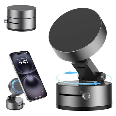 Magnetic Wireless Phone Holder with Foldable Suction Grip