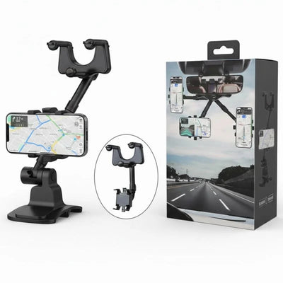 360° Rotatable & Retractable Rearview Mirror mobile holder